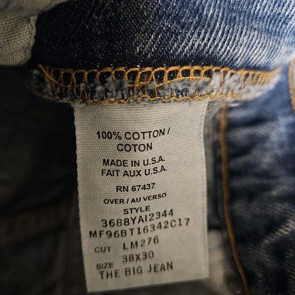 Polo Ralph Lauren Jeans Men 38 X 30 The Big Jean Relaxed Straight Denim USA - Picture 7 of 7